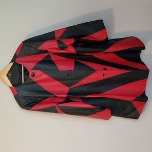 VINTAGE Via Accenti Swing Leather Coat Jacket